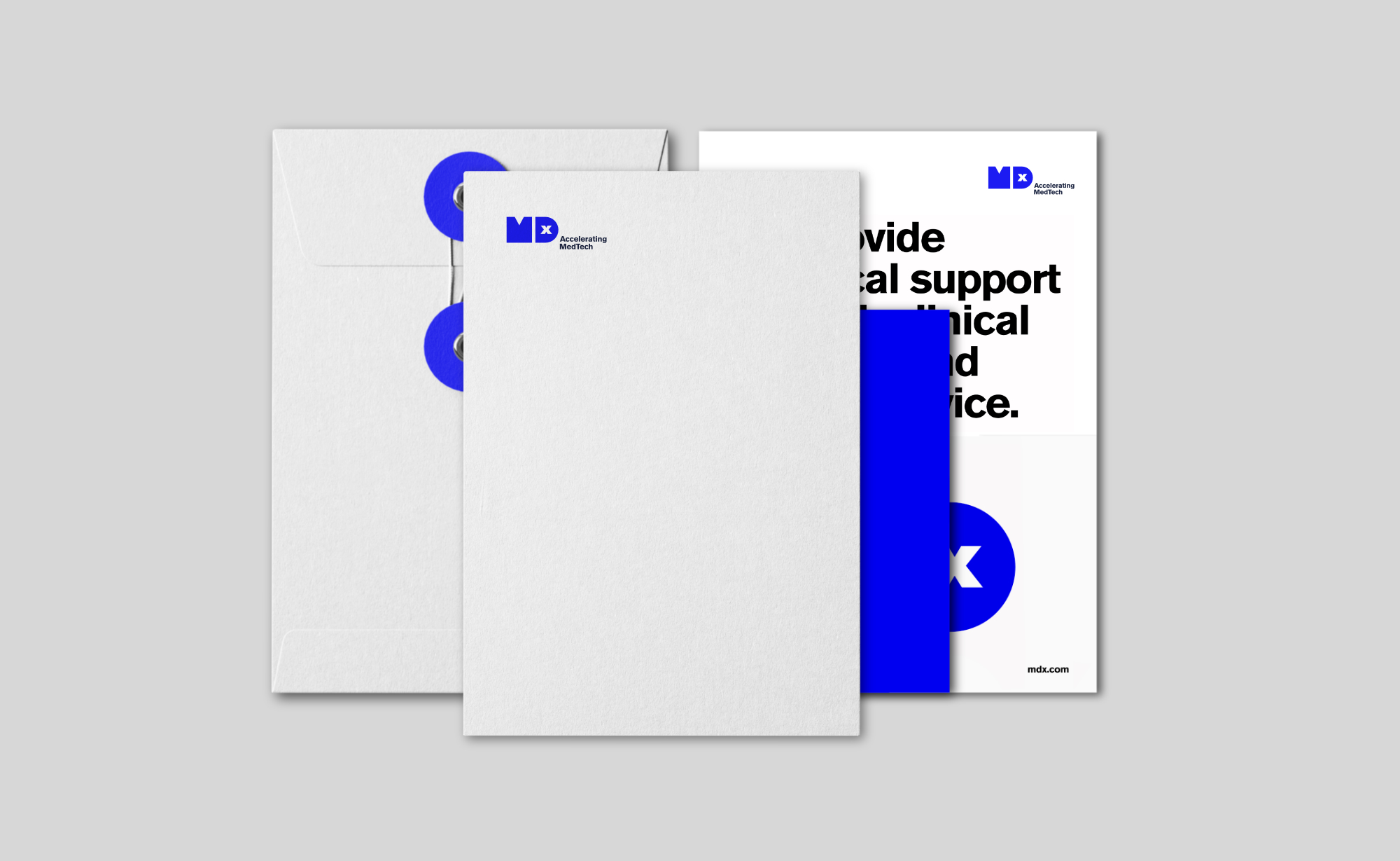 Diseño y desarrollo de identidad visual corporativa para MDx. Stationery.